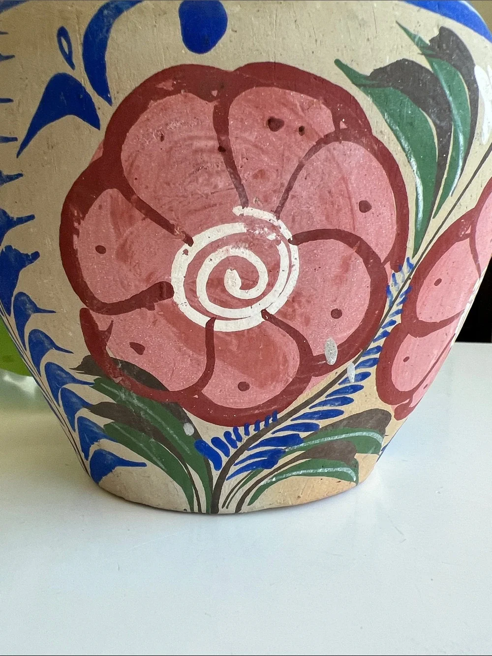 Vintage Mexican Pottery Vase Floral Handmade - Picture 11 of 14